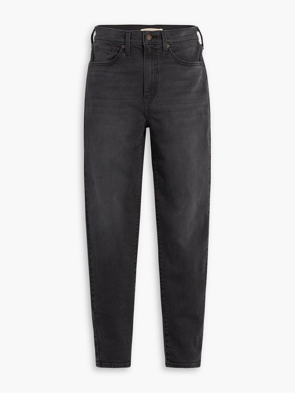 Levi's High-waisted mom jeans in black wash denim petite